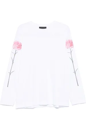 Simone Rocha Playera con estampado de clavel