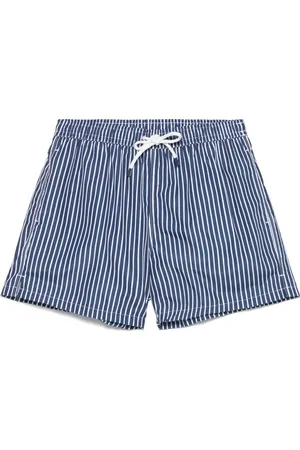 FEDELI Shorts de playa con rayas estampadas