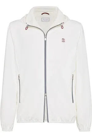 Brunello Cucinelli Chamarra impermeable con logo bordado