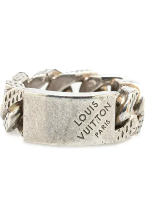 LOUIS VUITTON Anillo Silver Damier Chain Ring M 2010