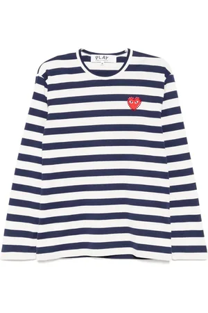 Comme des Garçons Playera con motivo de rayas