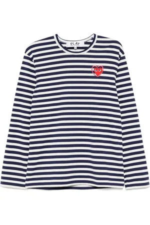 Comme des Garçons Playera con motivo de rayas