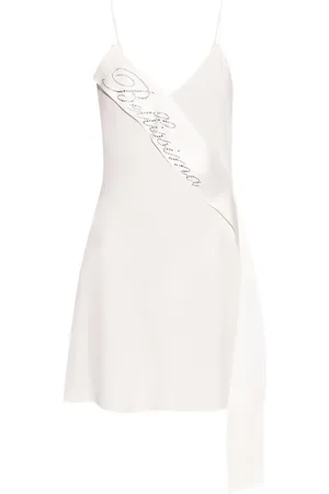 BLUMARINE Vestido satinado con detalle de fajín