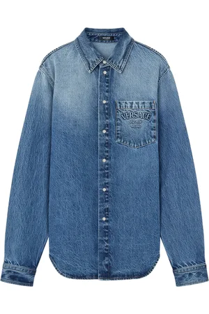 VERSACE Camisa de mezclilla con logo en relieve