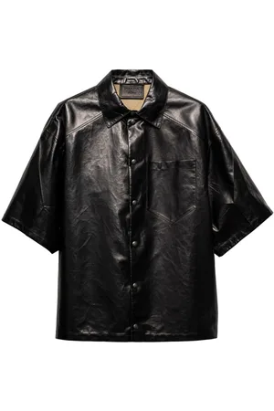 Prada Camisa de cuero con botones
