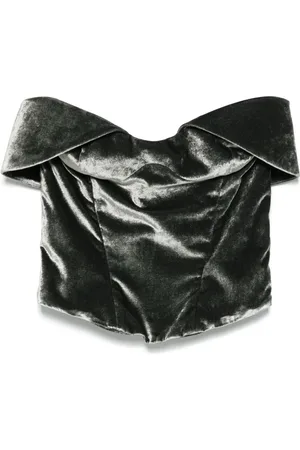 MUGLER Top estilo corset de terciopelo
