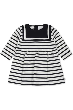 Petit Bateau Vestido manga larga con rayas estampadas