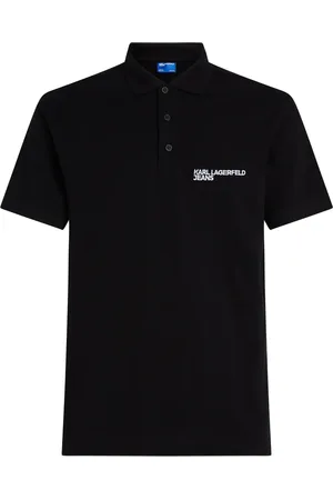 Karl Lagerfeld Playera tipo polo con logo bordado