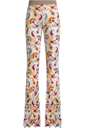 Etro Pantalones acampanados con motivo de cachemira