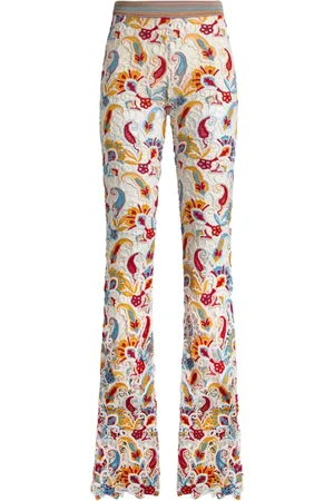 Etro Pantalones acampanados con motivo de cachemira