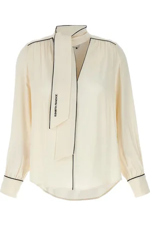 Elisabetta Franchi Blusa de georgette con moño en el cuello