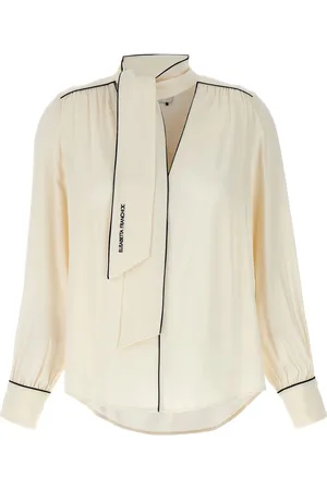 Elisabetta Franchi Blusa de georgette con moño en el cuello