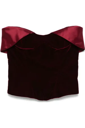 MUGLER Top estilo corset de terciopelo