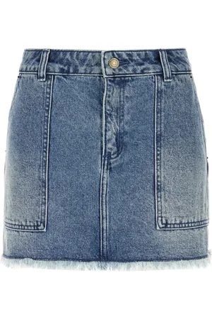 Michael Kors Falda corta de mezclilla deshilachada