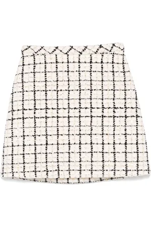 VALENTINO GARAVANI Falda corta de tweed con cuadros estampados