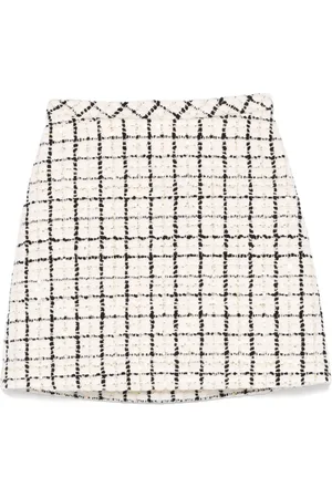 VALENTINO GARAVANI Falda corta de tweed con cuadros estampados