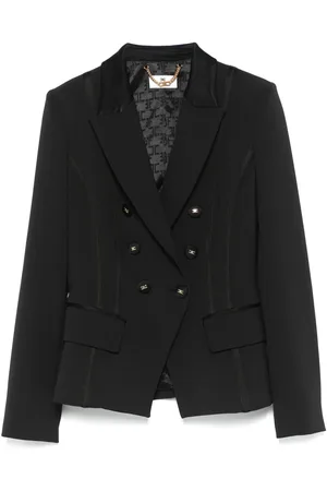 Elisabetta Franchi Blazer de crepé con detalle satinado