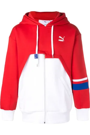 PUMA Sudadera con capucha en dos tonos - WHITE- RED