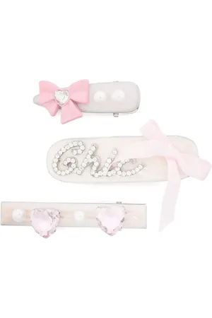 MONNALISA Pack de tres clips para el cabello con detalles de cristal