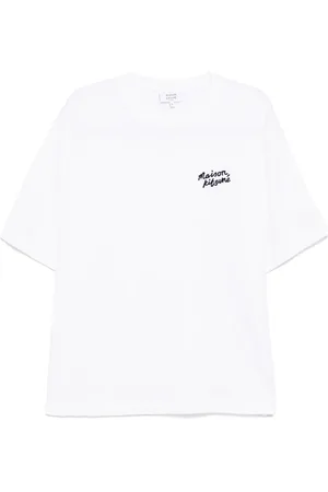 Maison Kitsuné Playera con bordado de escritura a mano
