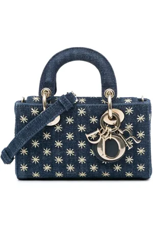 Dior Bolsa satchel Small Denim Embroidered Star Lady D Joy 2022