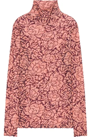 DRIES VAN NOTEN Blusa translúcida con cuello de tortuga
