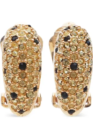 Dior Aretes de clip con strass 1990-2000