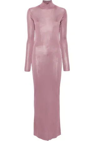 Saint Laurent Vestido largo manga larga