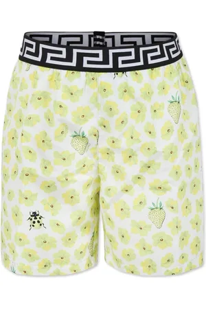 VERSACE Shorts de playa con estampado floral