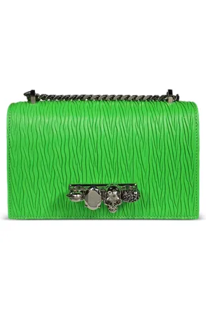 Alexander McQueen Bolsa satchel con aplique de joyas