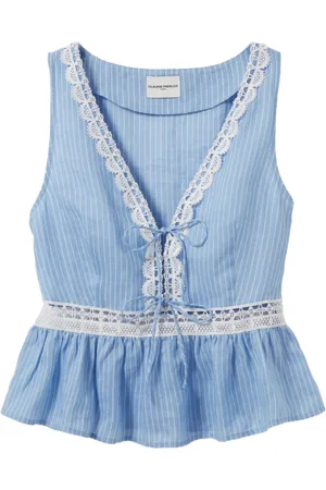 Claudie Pierlot Top sin mangas con ribete de encaje