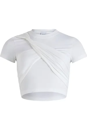 Patou Playera corta de algodón orgánico con diseño drapeado