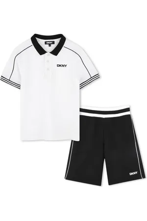 DKNY Set de shorts y playera tipo polo con logo estampado
