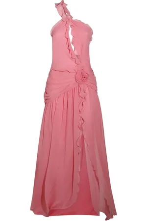 BLUMARINE Vestido largo de seda con hombro descubierto