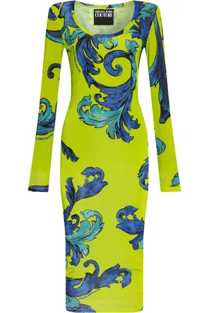 VERSACE Vestido midi con diseño estampado