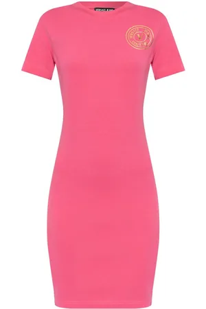 VERSACE Vestido con logo estampado