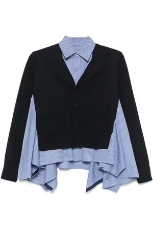 SACAI Camisa con paneles tejidos