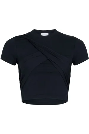 Patou Playera corta de algodón orgánico con diseño drapeado
