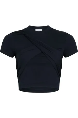 Patou Playera corta de algodón orgánico con diseño drapeado
