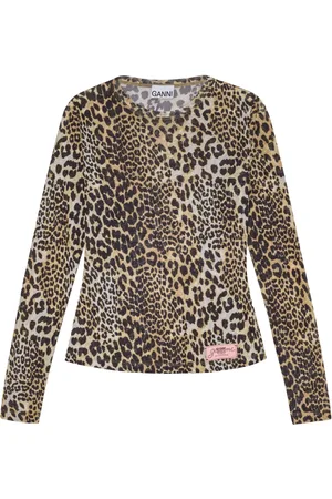 Ganni Top con estampado de leopardo