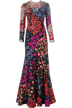 Carolina Herrera Vestido de fiesta de tul con bordado floral