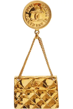 CHANEL Broche con logo CC y detalle de bolsa 1994