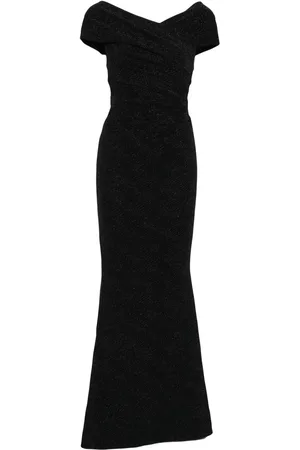 TALBOT RUNHOF Vestido largo con efecto metalizado