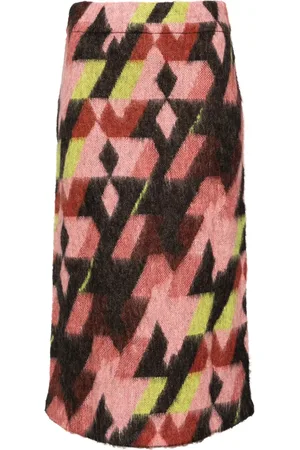 Maison Kitsuné Falda acampanada con estampado gráfico