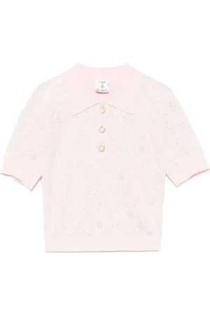 Casablanca Playera tipo polo con monograma de cristal