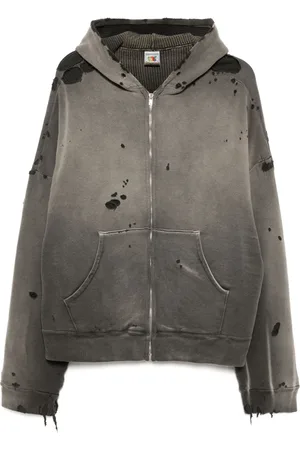 SAINT MXXXXXX Hoodie de algodón con efecto envejecido