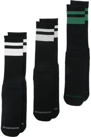 NEIGHBORHOOD Pack de tres pares de calcetines con motivo de rayas
