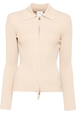 Courrèges Top tejido de canalé con doble cierre