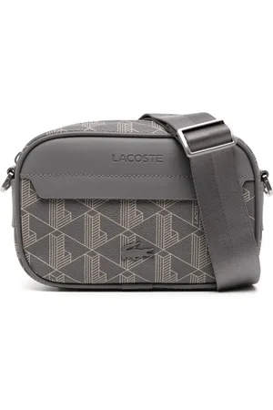 Lacoste Mochila tipo mensajero con logo en relieve