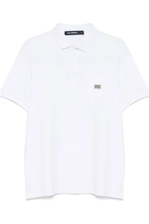 Karl Lagerfeld Playera tipo polo con bolsillo en el pecho